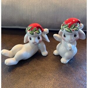 Fitz and Floyd Christmas Bunny Blooms